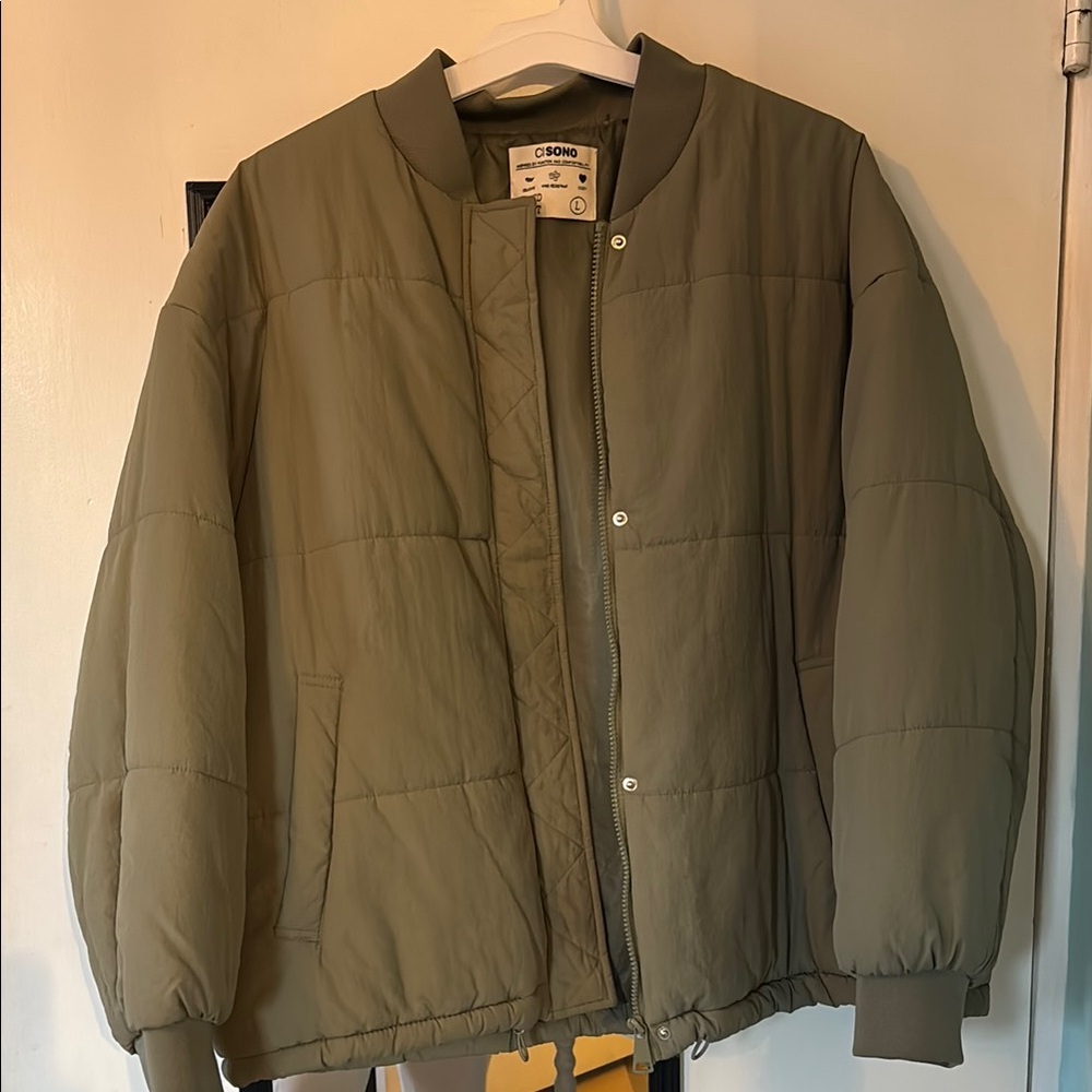 COS Olive Green Quilted Jacket
